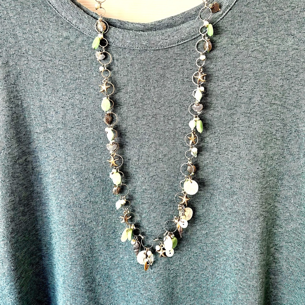 Long Necklace Silvertone